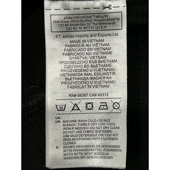 Adidas Mens Black White Full Zip Track Jacket Logo Sz 2XL - Picture 7 of 8